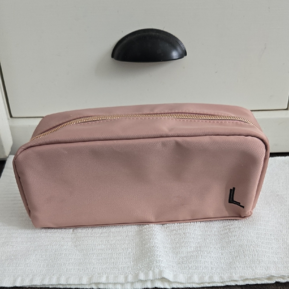 Laura Lee Cosmetic Bag For Brushes Mauve With Rose Gold Zipper